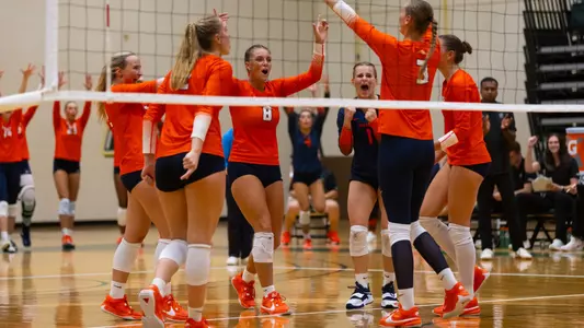 Volleyball celebration vs. Canisius