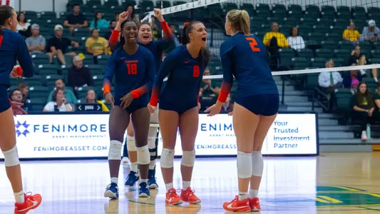 Volleyball celebration vs. Siena