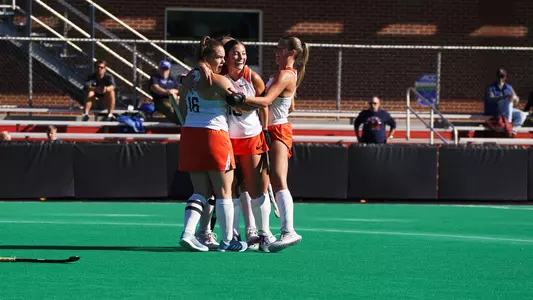 Syracuse celebrates a goal against Virginia in the ACC Semifinals