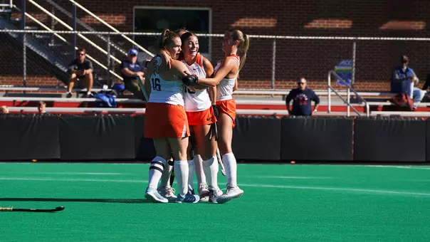 Syracuse celebrates a goal against Virginia in the ACC Semifinals