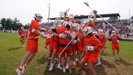 Men's lacrosse celebration at Virginia