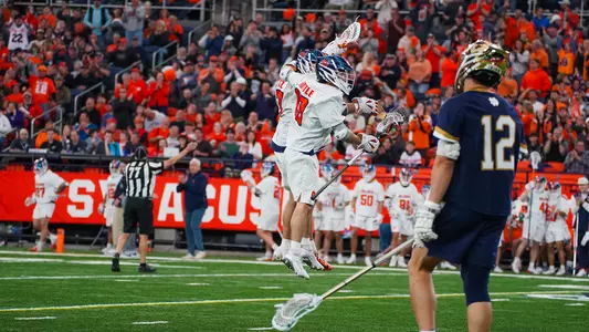 Wyatt Hottle celebrates a goal against Notre Dame.