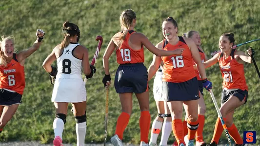 Syracuse celebrates a goal against Wake Forest