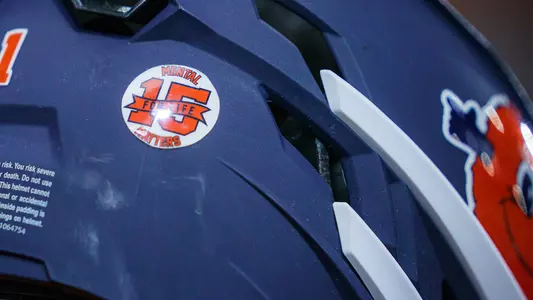 15 For Life Sticker on Men's Lacrosse Helmet