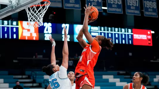 Uche Izoje takes a jump shot against UNC