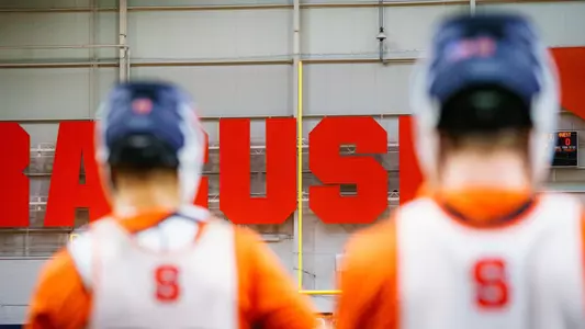 Syracuse signage at practice in Ensley