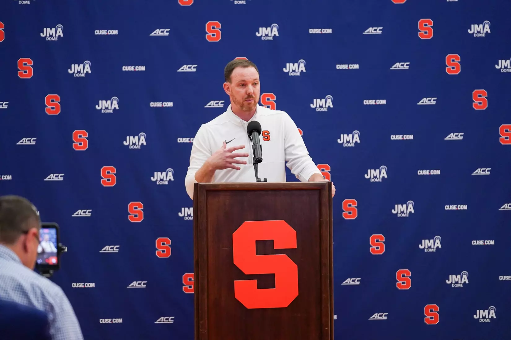 Coach Gerry McNamara at MBB 2026 Local Media Day