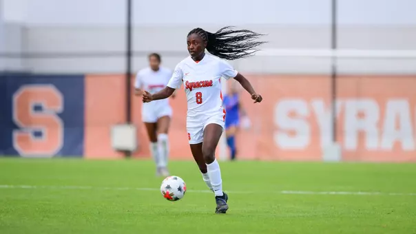 Chloe Joseph dribbles up the field
