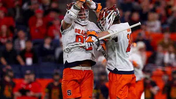 Syracuse celebrates a goal vs Maryland