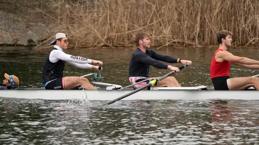 Men's rowing on senaca river in fours
