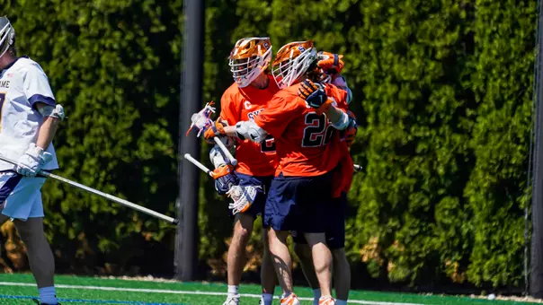 Men's Lacrosse Group Huddle at Notre Dame