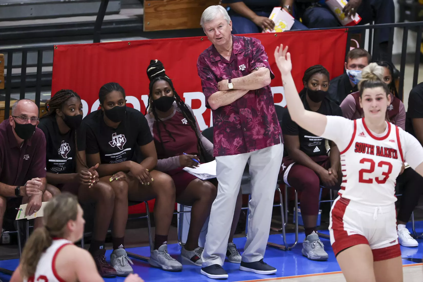 St. Thomas, U.S.V.I - November 26, 2021 - during the game between the South Dakota Coyotes and the Texas A&M Aggies in St. Thomas, U.S.V.I. Photo By Kate Luffman