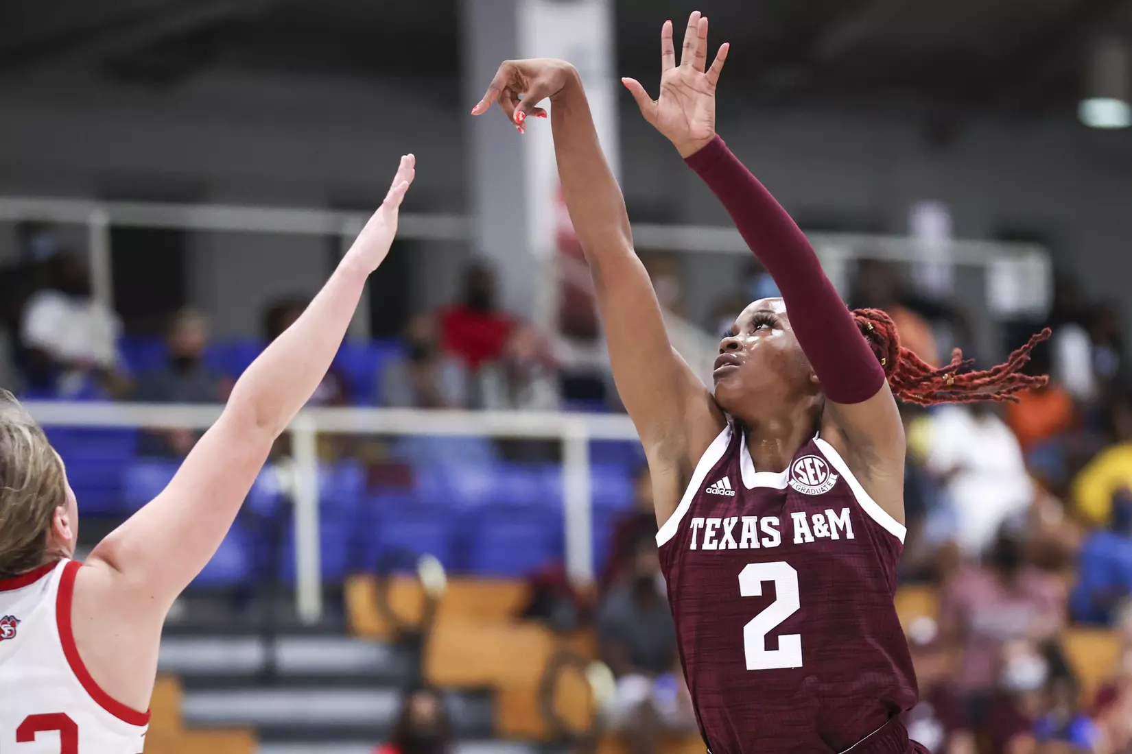 St. Thomas, U.S.V.I - November 26, 2021 - during the game between the South Dakota Coyotes and the Texas A&M Aggies in St. Thomas, U.S.V.I. Photo By Kate Luffman
