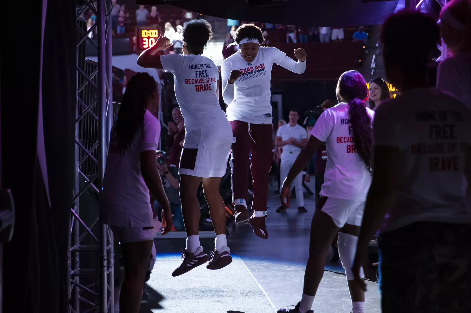 COLLEGE STATION, TX - NOVEMBER 10, 2019 - Texas A&M Aggies WomenÕs Basketball Introductions during the game between the Duke Blue Devils and the Texas A&M Aggies at Reed Arena in College Station, TX. Photo By Craig Bisacre/Texas A&M Athletics