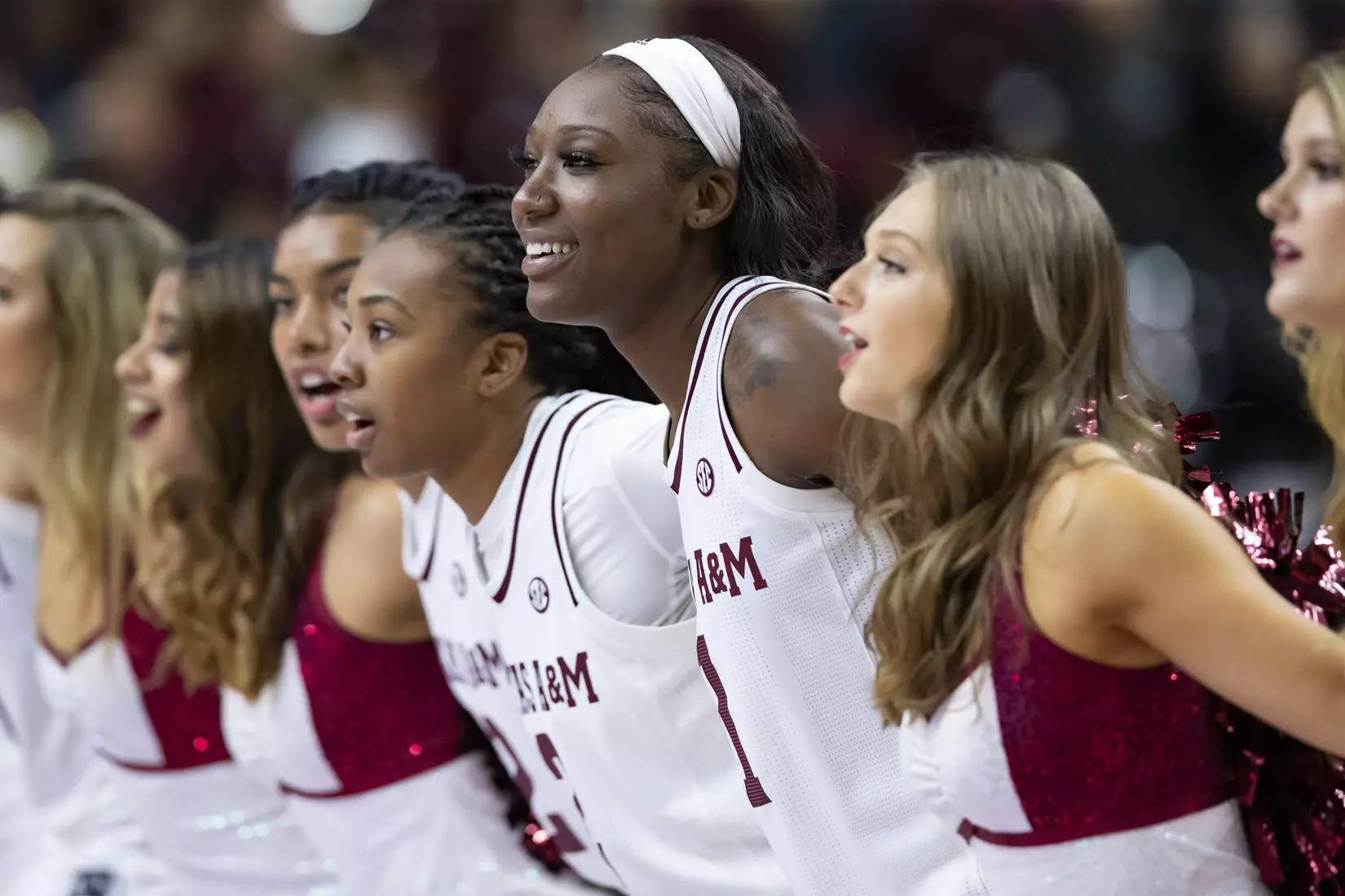 COLLEGE STATION, TX - NOVEMBER 10, 2019 - guard Aahliyah Jackson #1 of the Texas A&M Aggies during the game between the Duke Blue Devils and the Texas A&M Aggies at Reed Arena in College Station, TX. Photo By Craig Bisacre/Texas A&M Athletics