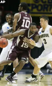 Aggies Edged by Purdue in OT, 63-61