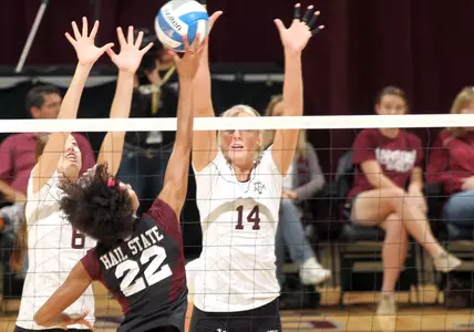 Volleyball Rolls Past MSU, 3-0