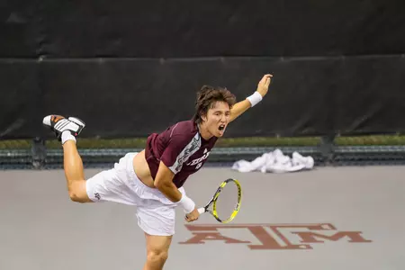 Efferding Upsets No. 1 Ranked Player as A&M Falls to Top-Ranked UVA