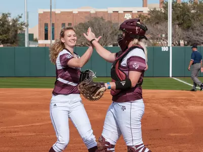 Marks Records No-Hitter as Aggies Sweep Doubleheader Against Lamar