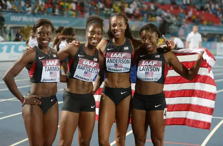 Jeneba Tarmoh part of USA winning effort in 4x100 at IAAF World Relays