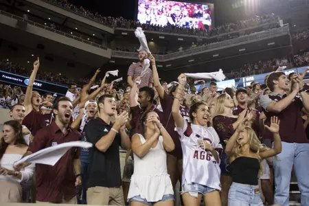 12th Man Kyle Field at Night