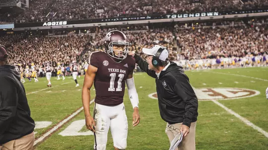 Kellen Mond and Jimbo Fisher
