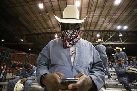 HOUSTON, TX - DECEMBER 23, 2019 - Football Bowl Rodeo in Houston, TX. Photo By Craig Bisacre/Texas A&M Athletics