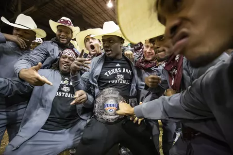 HOUSTON, TX - DECEMBER 23, 2019 - Football Bowl Rodeo in Houston, TX. Photo By Craig Bisacre/Texas A&M Athletics