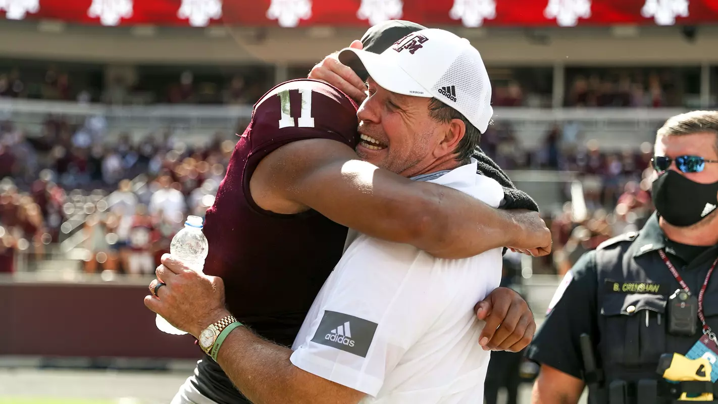 Kellen Mond and Jimbo Fisher