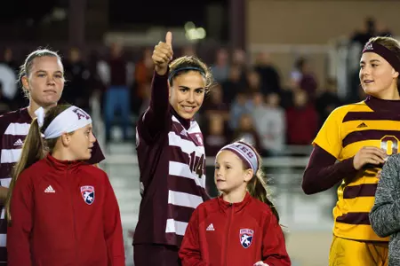 COLLEGE STATION, TX - NOVEMBER 15, 2019 - Texas A&M Aggies Jimena Lopez (14) during the game between the Texas A&M Aggies and the Texas Longhorns in College Station, TX. Photo By Spencer Gnauck/Texas A&M Athletics