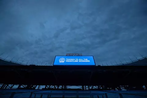 COLLEGE STATION, TX - APRIL 09, 2020 - Light it Blue event at in College Station, TX. Photo By Craig Bisacre/Texas A&M Athletics