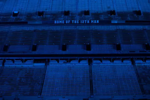 COLLEGE STATION, TX - APRIL 09, 2020 - Light it Blue event at in College Station, TX. Photo By Craig Bisacre/Texas A&M Athletics