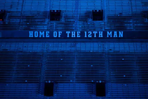 COLLEGE STATION, TX - APRIL 09, 2020 - Light it Blue event at in College Station, TX. Photo By Craig Bisacre/Texas A&M Athletics