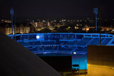 COLLEGE STATION, TX - APRIL 09, 2020 - Light it Blue event at in College Station, TX. Photo By Craig Bisacre/Texas A&M Athletics