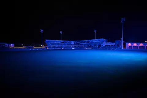 COLLEGE STATION, TX - APRIL 09, 2020 - Light it Blue event at in College Station, TX. Photo By Craig Bisacre/Texas A&M Athletics