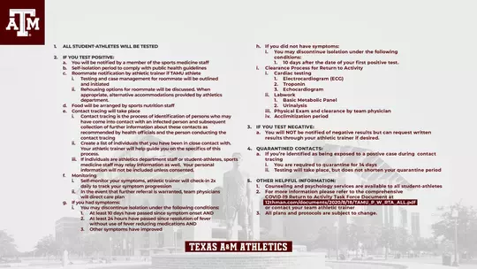 Student-Athlete Covid Information Page