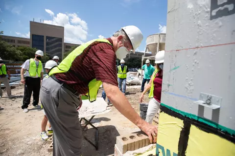 COLLEGE STATION, TX - AUGUST 07, 2020 - during swimming and diving facility tour in College Station, TX. Photo By Craig Bisacre/Texas A&M Athletics