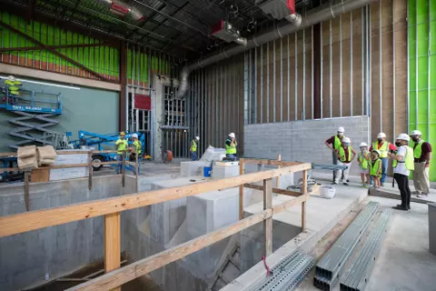 COLLEGE STATION, TX - AUGUST 07, 2020 - during swimming and diving facility tour in College Station, TX. Photo By Craig Bisacre/Texas A&M Athletics