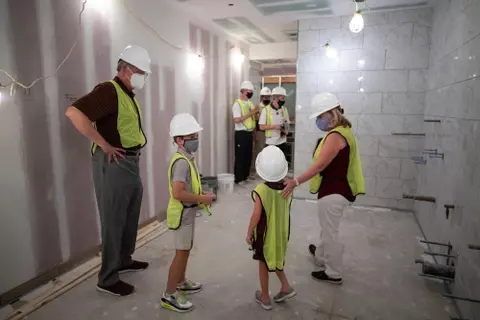 COLLEGE STATION, TX - AUGUST 07, 2020 - during swimming and diving facility tour in College Station, TX. Photo By Craig Bisacre/Texas A&M Athletics