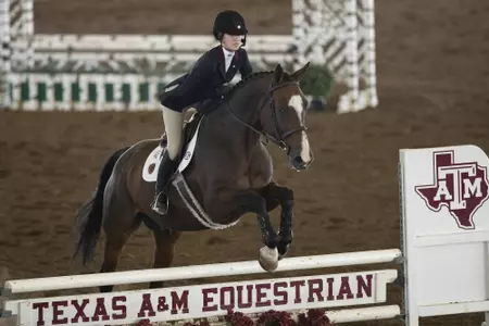 COLLEGE STATION, TX - 20210917 - Morgan Rosia during the Equestrian maroon and white game