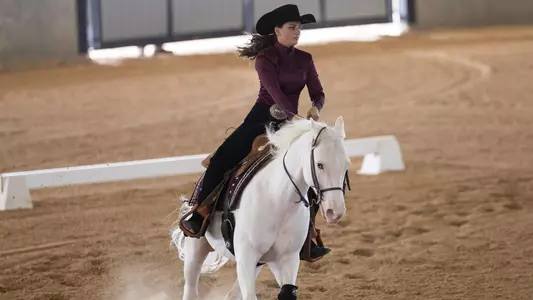 COLLEGE STATION, TX - 20210917 - Hannah Olaussen during the Equestrian maroon and white game