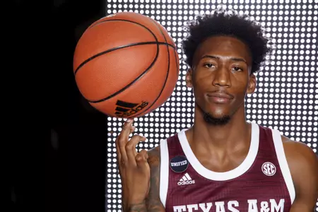COLLEGE STATION, TX - July 14, 2021 - #3 Quenton Jackson of Texas A&M Aggies during Men’s Basketball Photo Day in College Station, TX. Photo By Kate Luffman/Texas A&M Athletics