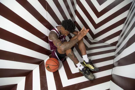 COLLEGE STATION, TX - July 14, 2021 - #3 Quenton Jackson of the Texas A&M Aggies during Men’s Basketball Photo Day in College Station, TX. Photo By Craig Bisacre/Texas A&M Athletics