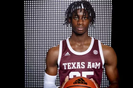 COLLEGE STATION, TX - July 14, 2021 - #35 Manny Obaseki of Texas A&M Aggies during Men’s Basketball Photo Day during in College Station, TX. Photo By Kate Luffman/Texas A&M Athletics