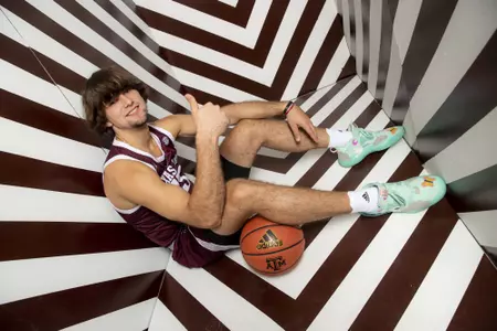 COLLEGE STATION, TX - July 14, 2021 - #24 Zach Walker of the Texas A&M Aggies during Men’s Basketball Photo Day in College Station, TX. Photo By Craig Bisacre/Texas A&M Athletics