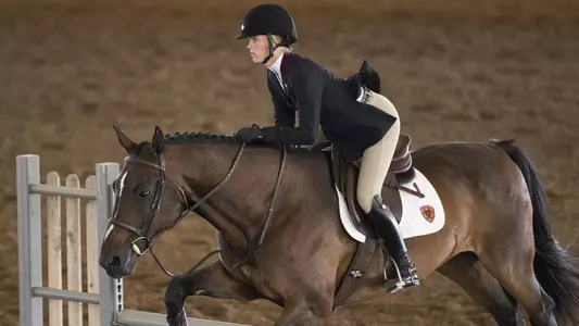 COLLEGE STATION, TX - 20210917 - Haley Redifer during the Equestrian maroon and white game