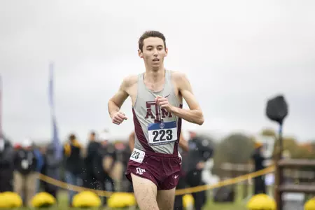 COLUMBIA, MISSOURI - October 29, 2021 - Joseph Benn during the SEC Cross Country Championships in COLUMBIA, MISSOURI. Photo By Aiden Shertzer/Texas A&M Athletics