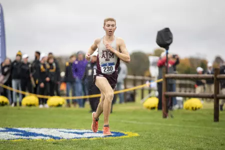 COLUMBIA, MISSOURI - October 29, 2021 - Kyle Johnson during the SEC Cross Country Championships in COLUMBIA, MISSOURI. Photo By Aiden Shertzer/Texas A&M Athletics