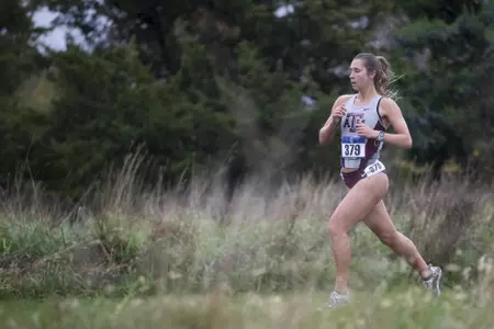 COLUMBIA, MISSOURI - October 29, 2021 - Grace Plain during the SEC Cross Country Championships in COLUMBIA, MISSOURI. Photo By Aiden Shertzer/Texas A&M Athletics