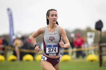 COLUMBIA, MISSOURI - October 29, 2021 - Nicole Chastain during the SEC Cross Country Championships in COLUMBIA, MISSOURI. Photo By Aiden Shertzer/Texas A&M Athletics